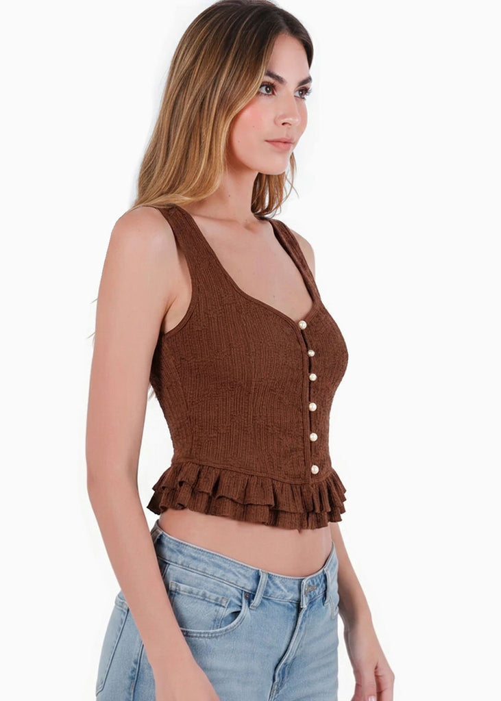 Blusa de botones con boleros - GUANAJUATO.CAFE
