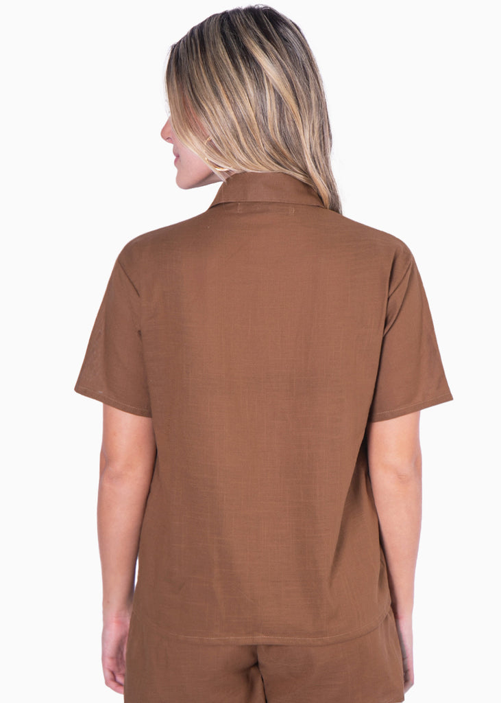 Blusa de botones manga corta - MARIETA