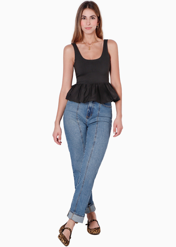 Blusa de tiras con bolero color negro para mujer - Flashy
