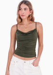 Blusa de tiras con drapeado en el frente - ALPINA