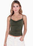 Blusa de tiras con drapeado en el frente - ALPINA