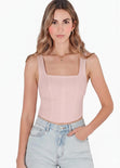 Blusa de tiras con escote cuadrado - TAMARINDO.ROSA