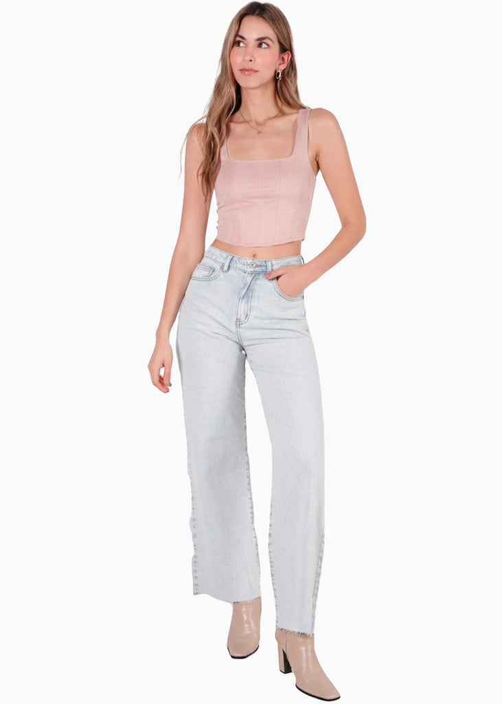 Blusa de tiras con escote cuadrado - TAMARINDO.ROSA