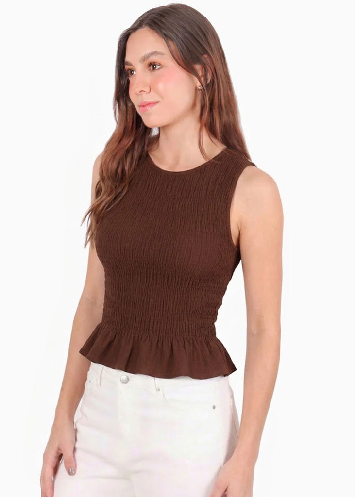 Blusa de tiras en nido de abeja - BANANO.CAFE