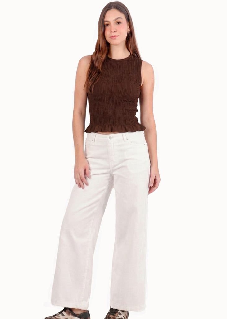 Blusa de tiras en nido de abeja - BANANO.CAFE