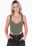 Blusa de tiras tipo corset color verde para mujer - Flashy