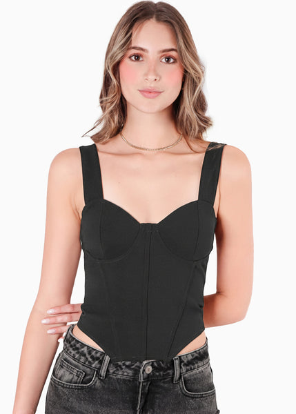 Blusa de tiras tipo corset - HADA.NEGRO