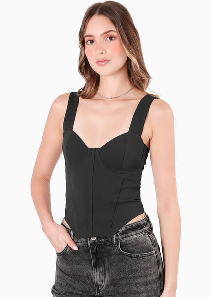 Blusa de tiras tipo corset - HADA.NEGRO