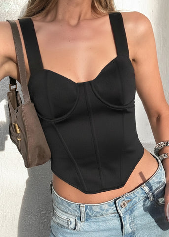 Blusa de tiras tipo corset - HADA.NEGRO