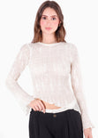 Blusa en Encaje con Manga Campana y Ruedo Asimetrico - SEGOVIA