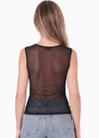 Blusa en mesh con top drapeado en polilicra- GLOW