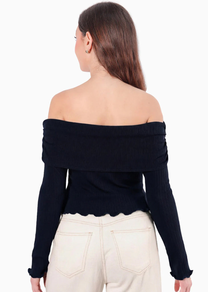 Blusa escote campesino con recogido en fajon - ANTURIO.AZUL