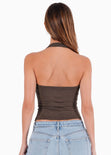 Blusa halter de color café - SASUE