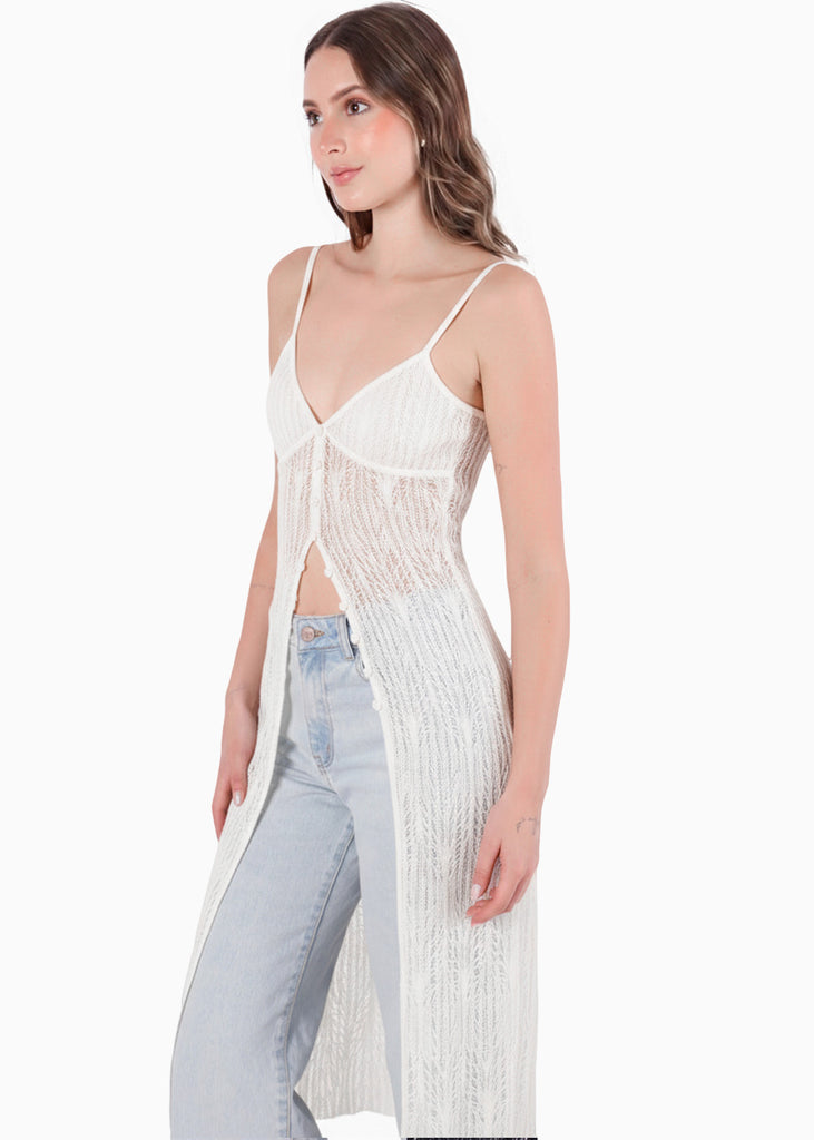 Blusa larga de encaje - GIRONA.MARFIL