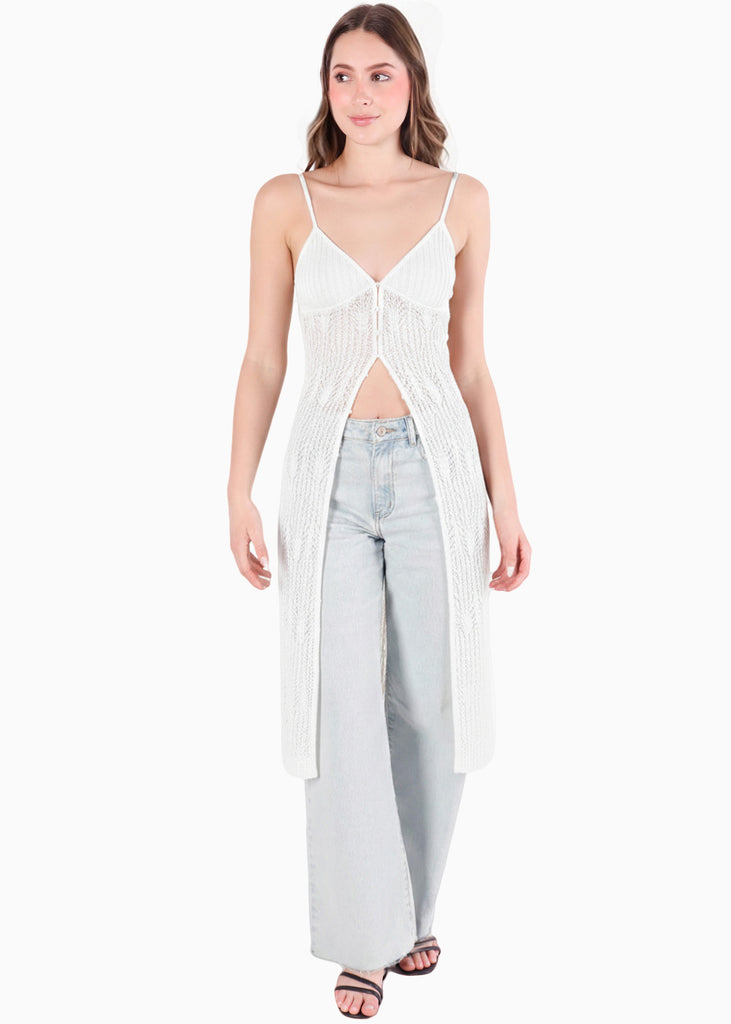 Blusa larga de encaje - GIRONA.MARFIL