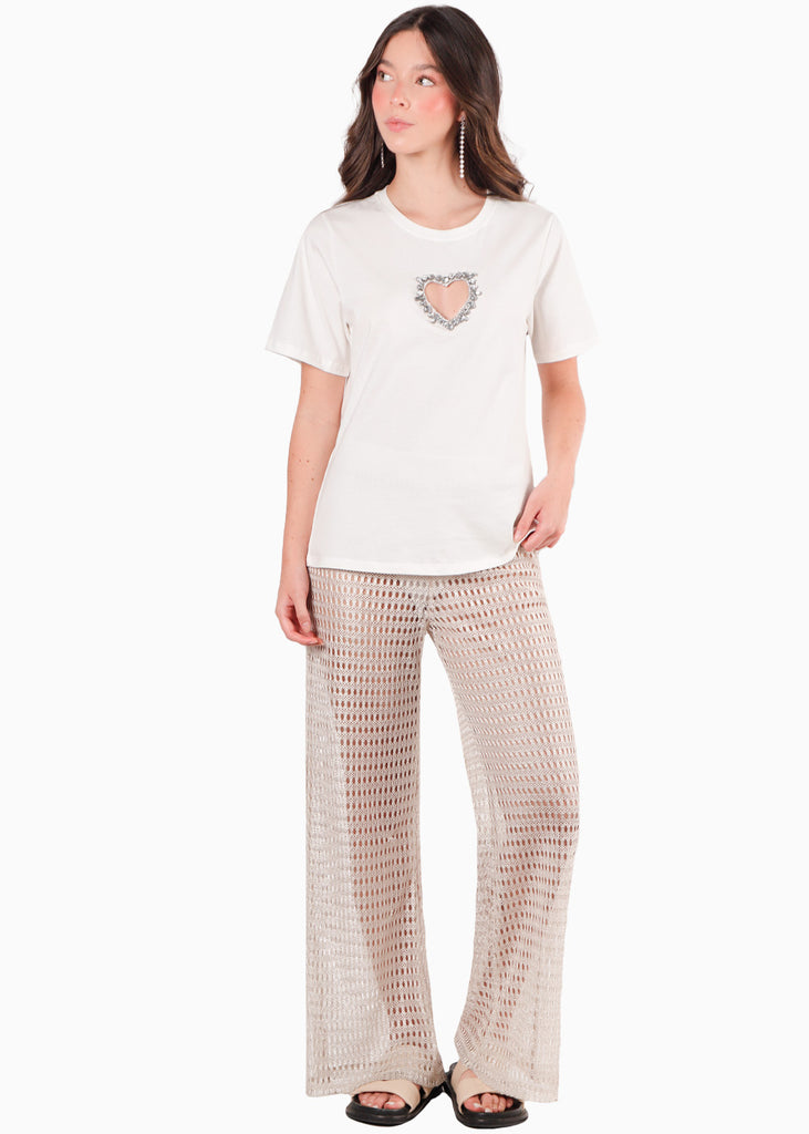 camiseta con corazon en pecho para mujer - Flashy