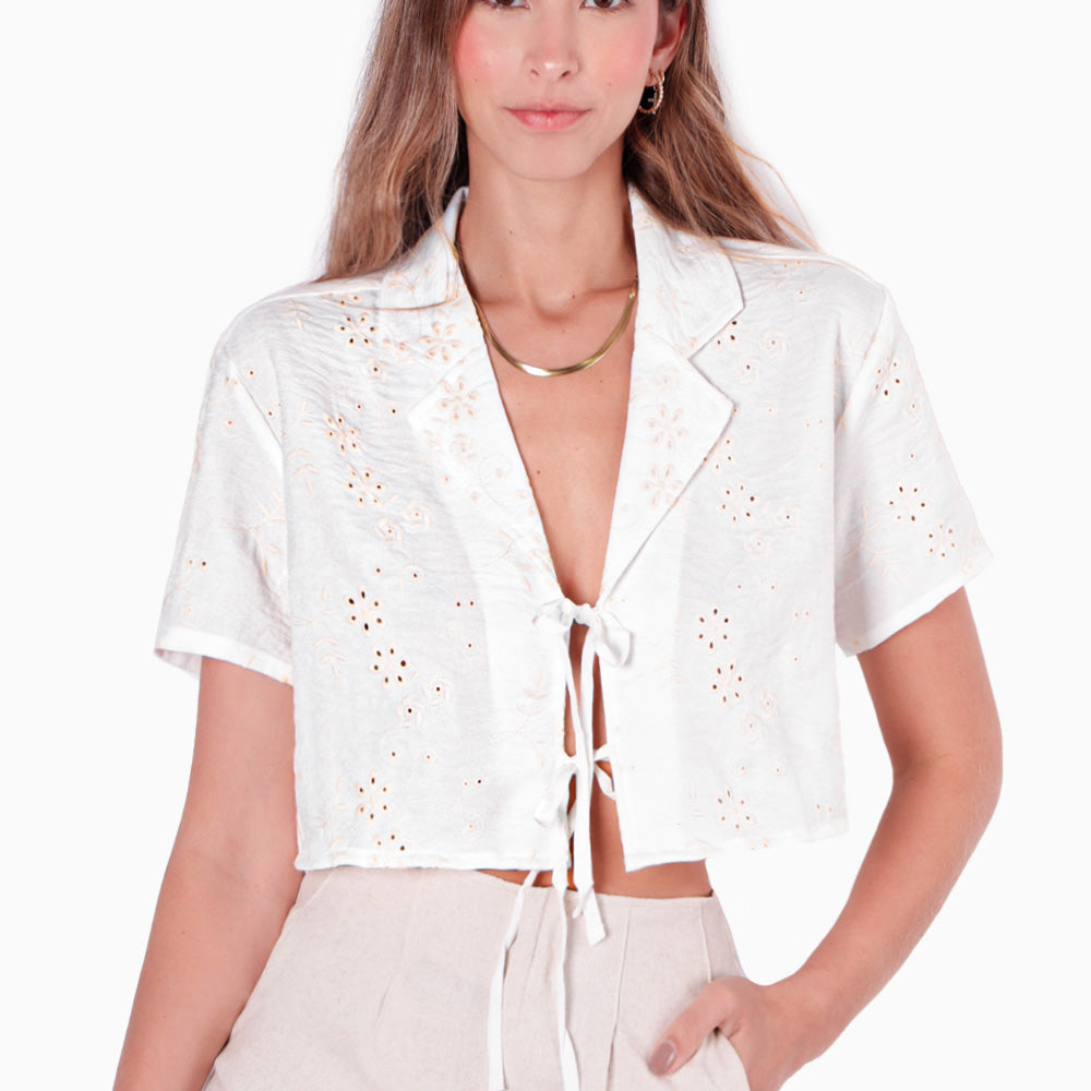 Blusa Blanca Blusa Con Cuello Solapa Blusa Con Cuello Tipo Solapa
