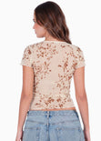 Blusa manga corta en encaje con top interno - RIVAS.AMARILLO