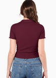 Blusa manga corta polo con cuello y perilla - ORQUIDEA.UVA