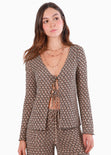 Blusa manga larga con amarre en frente - RIO