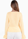 Blusa manga larga con botones de color amarillo - TERESINA