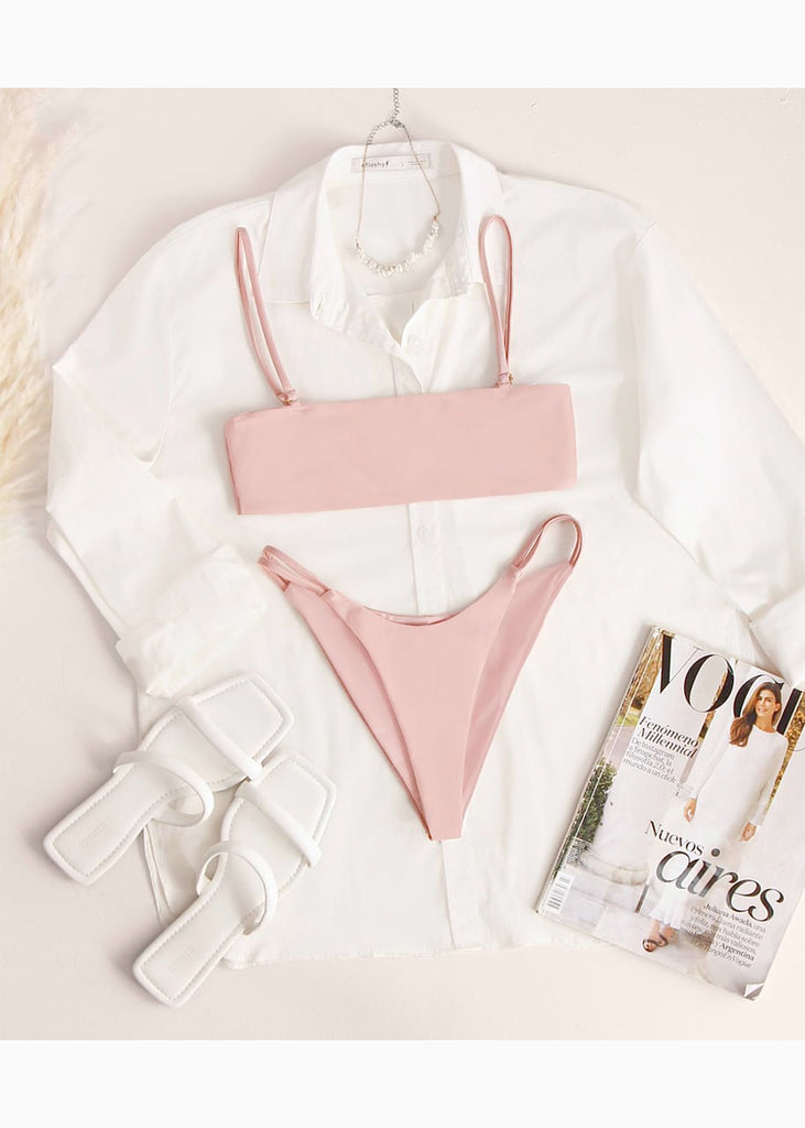 Camisa manga larga con botones y cuello color blanco para mujer - Flashy