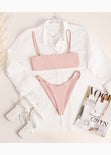 Camisa manga larga con botones y cuello color blanco para mujer - Flashy