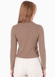 Blusa manga larga con cuello y cierre doble - ARUBA