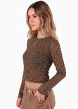 Blusa manga larga con estampado de animal print - GUATEMALA