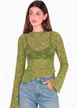 Blusa manga larga con ruedo asimétrico con puños y ruedo con ruches - ORTIGA