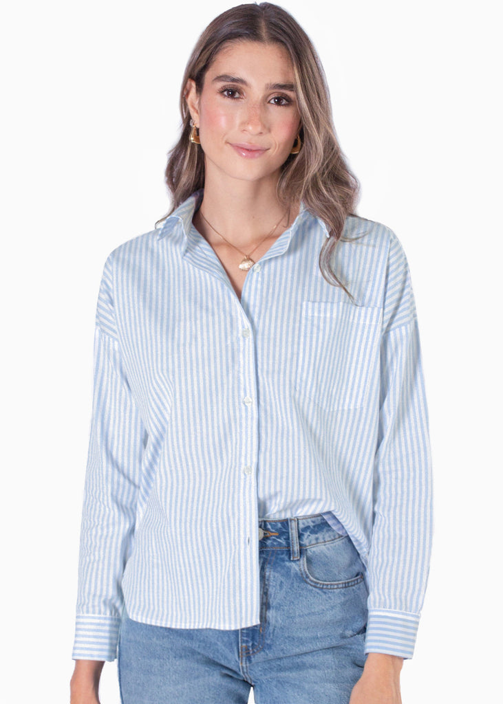 Blusa manga larga de botones  para mujer - Flashy