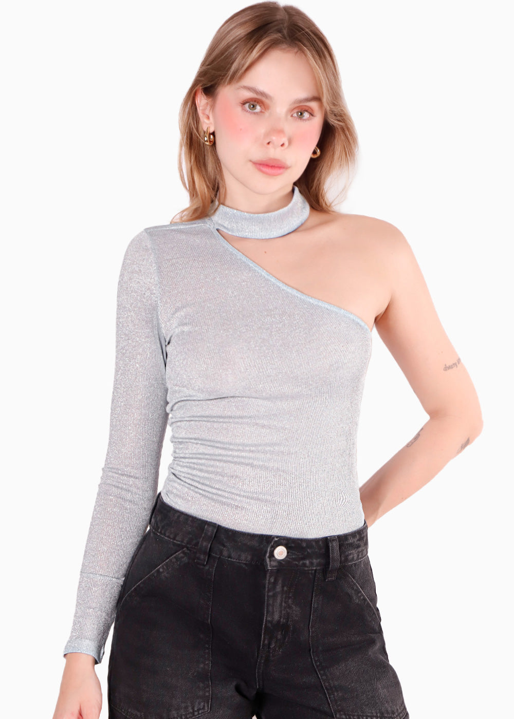 Una Sola Manga Corta Top Una Manga Larga Crop Tops Top Una Sola