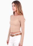 Blusa manga larga en malla con top interno - ADICORA