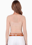 Blusa manga larga en malla con top interno - ADICORA