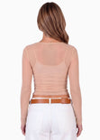 Blusa manga larga en malla con top interno - ADICORA
