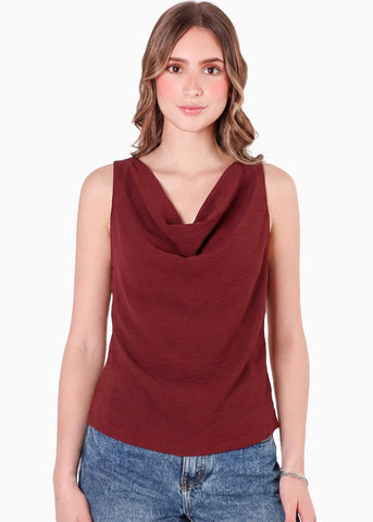 Blusa manga sisa con escote drapeado - ALBANY