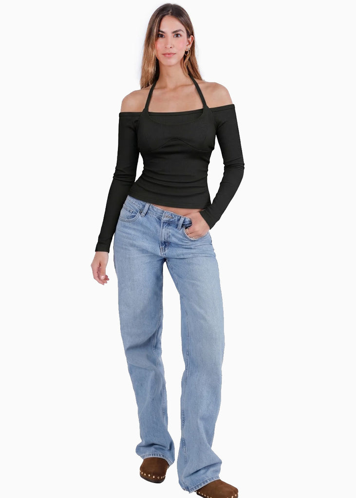 Blusa off shoulder con top externo - PORTOBELO