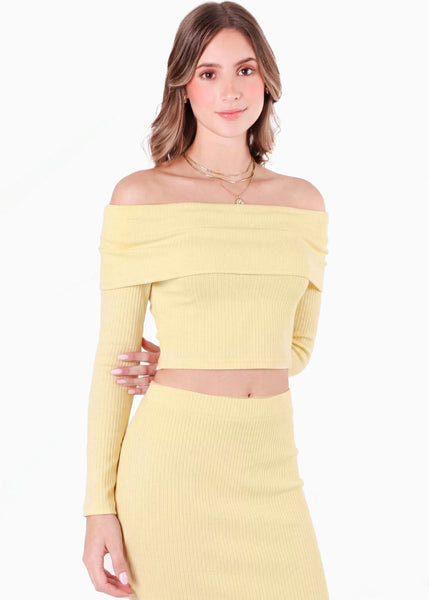 Blusa off shoulder manga larga - TOLIMAN