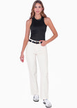 Blusa sin mangas con cuello halter color negro para mujer - Flashy
