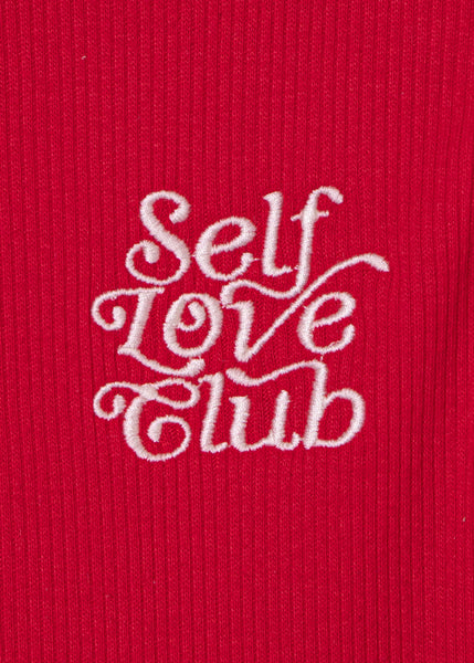 Blusa sin mangas con cuello halter y bordado "Self love club" - PRUDY