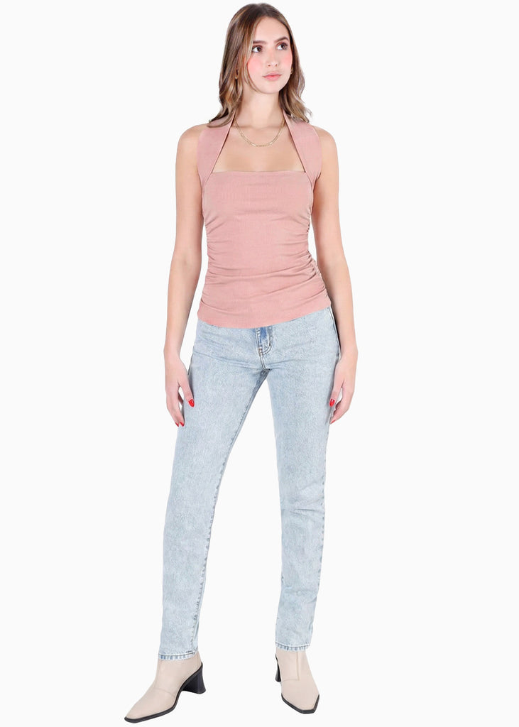 Blusa sin mangas con escote sobre el cuello en triangulo - RICHMOND.ROSA