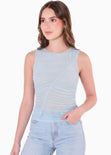 Blusa sin mangas con recogido en el frente - CORONADO