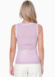 Blusa sin mangas tejida color lila para mujer - Flashy