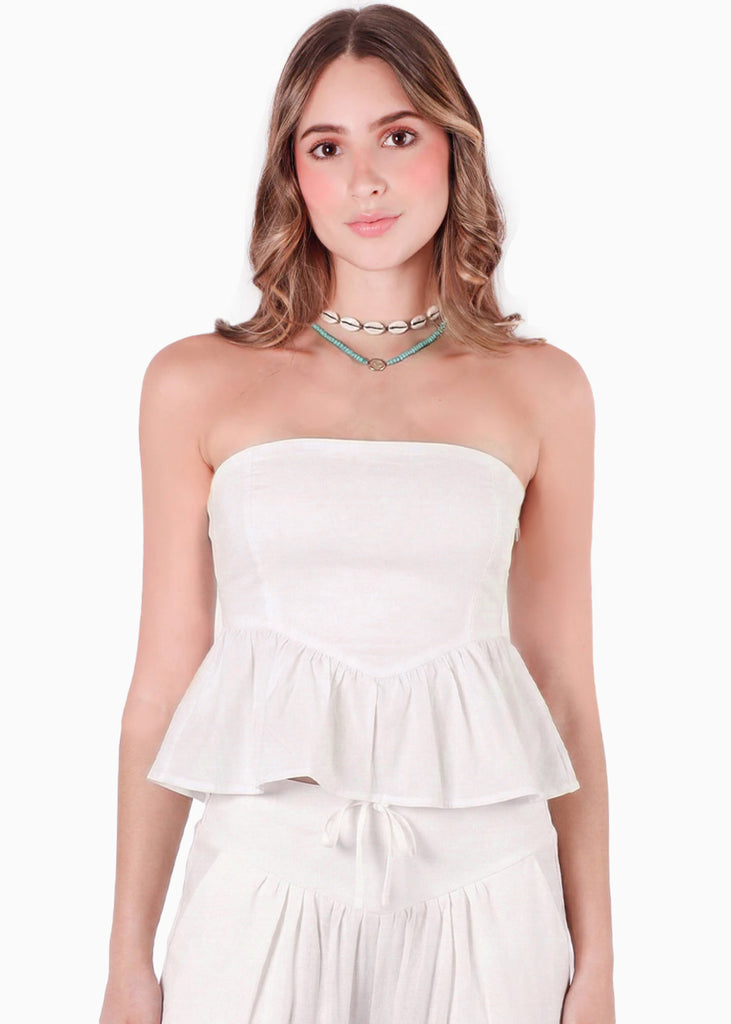 Blusa strapless con bolero - TEQUILA
