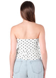Blusa strapless tipo globo con estampado de puntos - MENORCA