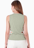 Blusa Tank Top con diseño flores en contraste - MENTA.VERDE
