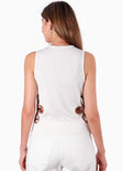 Blusa Tank Top con diseño flores en contraste para mujer - Flashy
