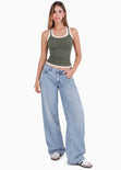 Blusa tanktop en contraste - CAFUNE
