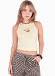Blusa tanktop bordada de color amarillo - COPACABANA
