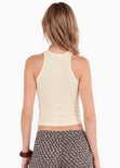 Blusa tanktop bordada de color amarillo - COPACABANA